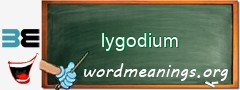 WordMeaning blackboard for lygodium